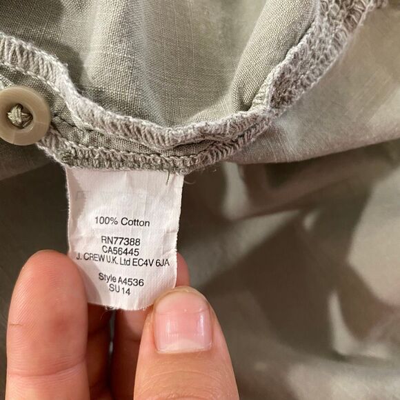 Madewell Utility Button Down Shirt Medium | Khaki Green Casual Long Sleeve Top - Picture 7 of 11